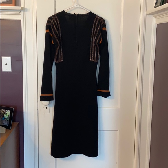 Vintage black long sleeve dress - Picture 2 of 4